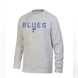 NHL St. Louis Blues Long Sleeve Ash Gray Crew Neck Fleece Sweatshirt Small
